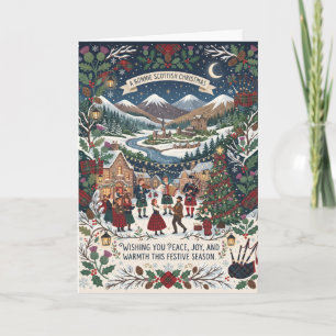 Carte de Noël de village des Highlands écossais