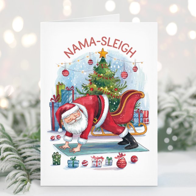 Carte de Noël de yoga Funny Nama Sleigh (Créateur téléchargé)