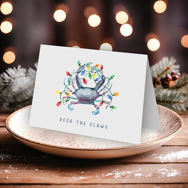 Carte de Noël « Deck the Claws » pliée sur le thèm (Créateur téléchargé)