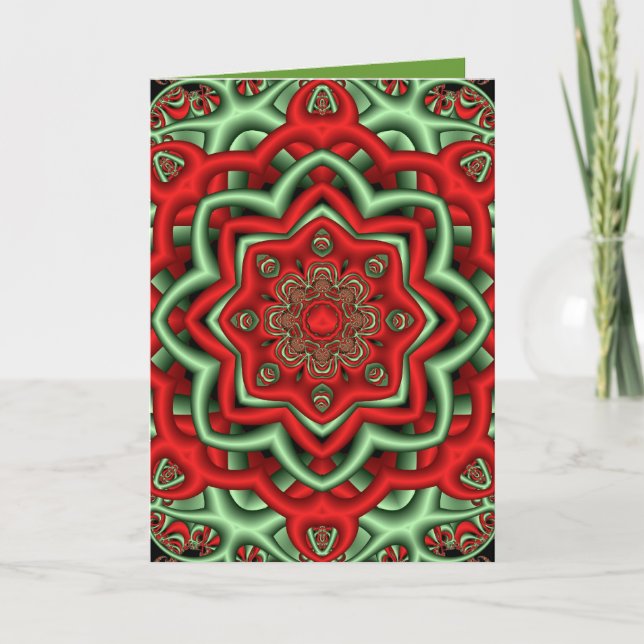 Carte de Noël décorative avec fleurs d'imaginaire (Devant)