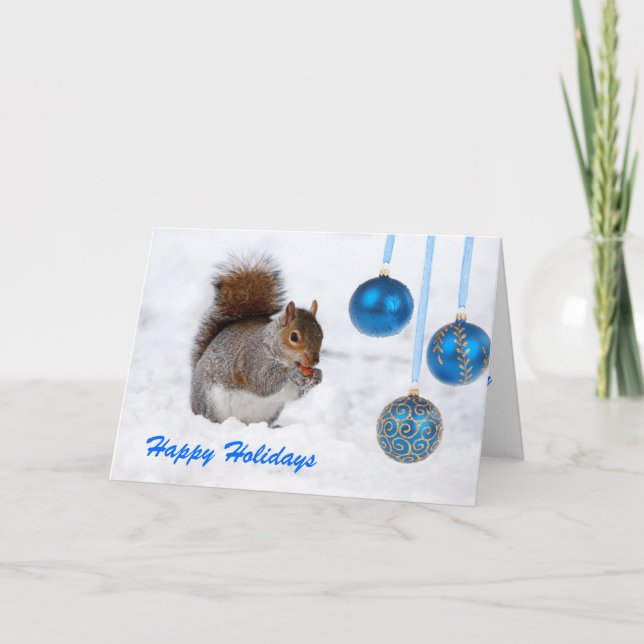 Carte de Noël d'écureuil de Joyeux Vacances (Devant)