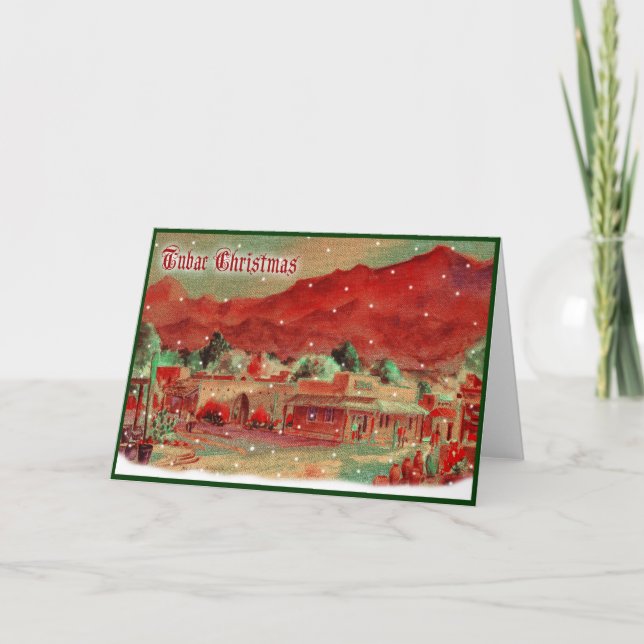 Carte de Noël démodée de Tubac (Devant)