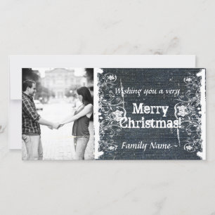 Carte de Noël Denim et Shabby Lace