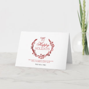 carte de Noël d'entreprise avec guirlande rouge fl
