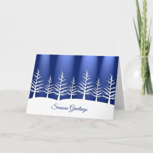 Carte de Noël d'entreprise avec scène d'hiver bleu