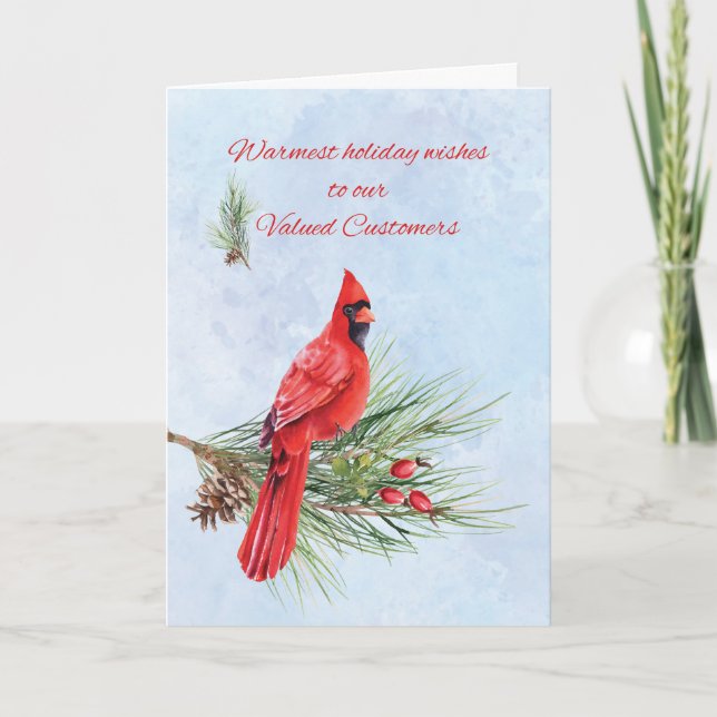 Carte de Noël d'entreprise Cardinal pour appréciat (Devant)