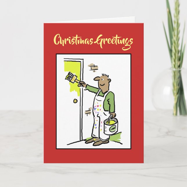 Carte de Noël d'entreprise de peinture et décorati (Devant)