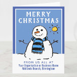 Carte de Noël d'entreprise, d'entreprise ou d'orga<br><div class="desc">Petite carte de Noël d'entreprise,  d'entreprise ou d'organisation avec un design de motoneige d'hiver. Ajoutez vos propres détails et message intérieur.</div>