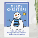 Carte de Noël d'entreprise, d'entreprise ou d'orga<br><div class="desc">Carte de Noël d'entreprise,  d'entreprise ou d'organisation avec Winter Snowman Design. Ajoutez vos propres détails et message intérieur.</div>