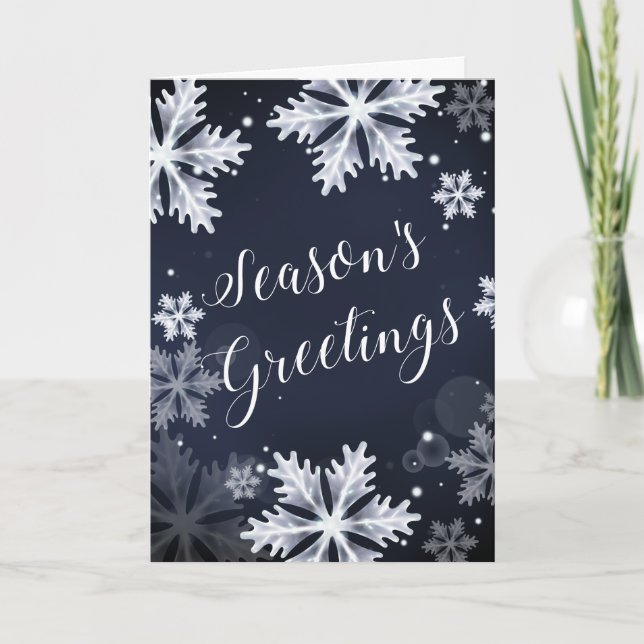 Carte de Noël d'entreprise flocons de neige (Devant)