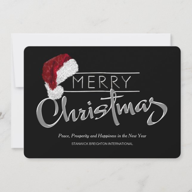 Carte de Noël d'entreprise moderne avec chapeau de (Devant)