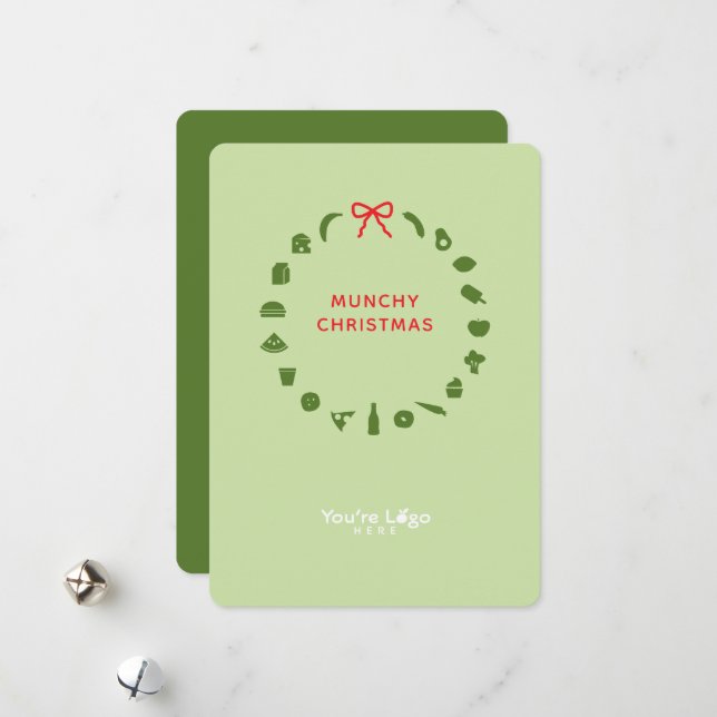 Carte de Noël d'entreprise pour les marques alimen (Devant/Arrière en situation)