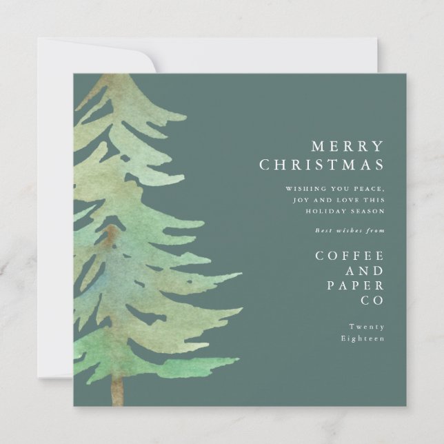 Carte de Noël d'entreprise Watercolor (Devant)