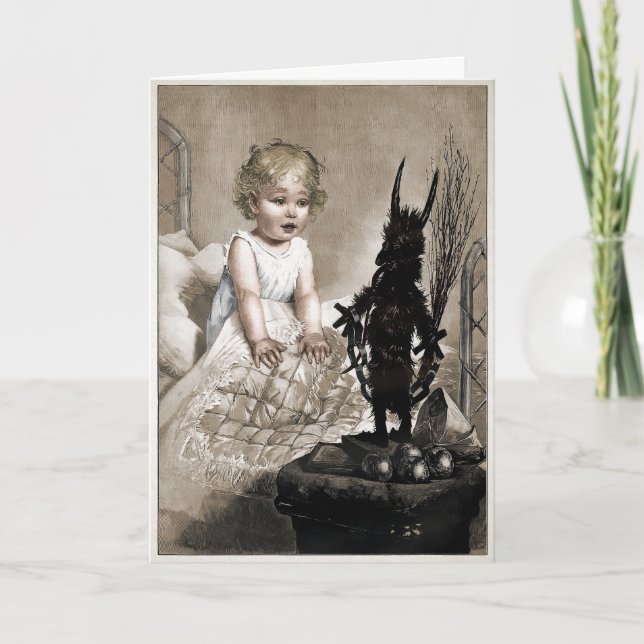 Carte de Noël Déplaisante vintage Krampus Doll (Devant)