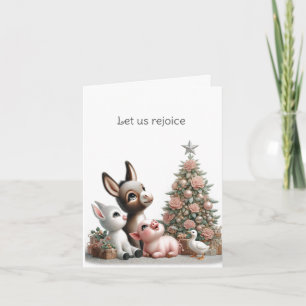 Carte de Noël des animaux de ferme spirituels