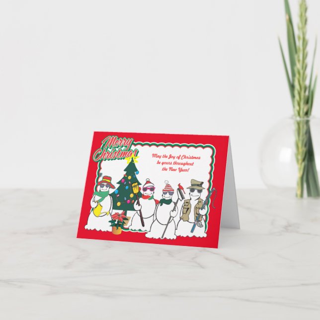 Carte de Noël des bonhommes de neige 15 (Devant)