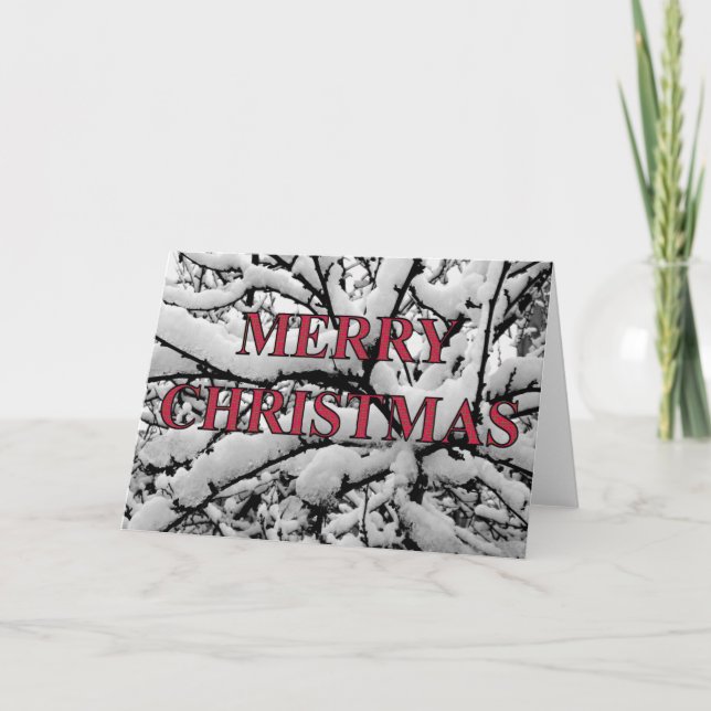 carte de noël des branches enneigées (Devant)