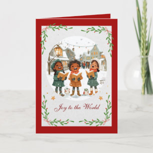Carte de Noël des chanteurs de Noël joyeux