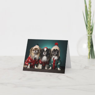 Carte de Noël des Chiens de Chien Japonais