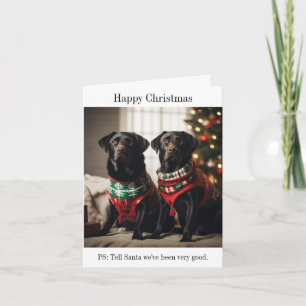 Carte de Noël des chiens noirs du Labrador