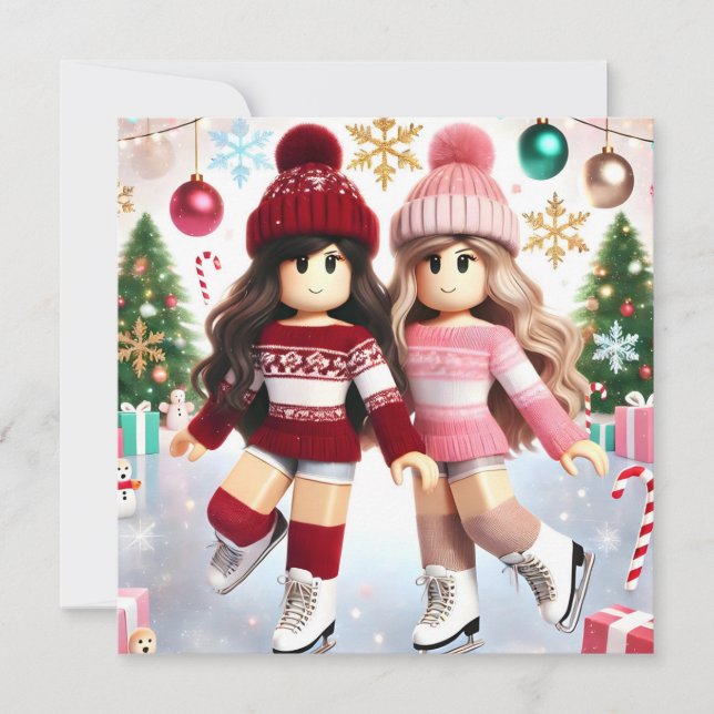 Carte de Noël des filles Ados de Robloxo (Devant)