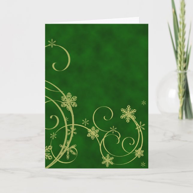 Carte de Noël des Flèches de neige en or (Devant)