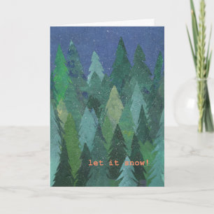 Carte de Noël des forêts de sapins neigeux