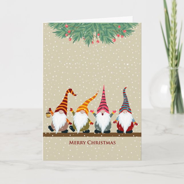Carte de Noël des Gnomes amusants (Devant)
