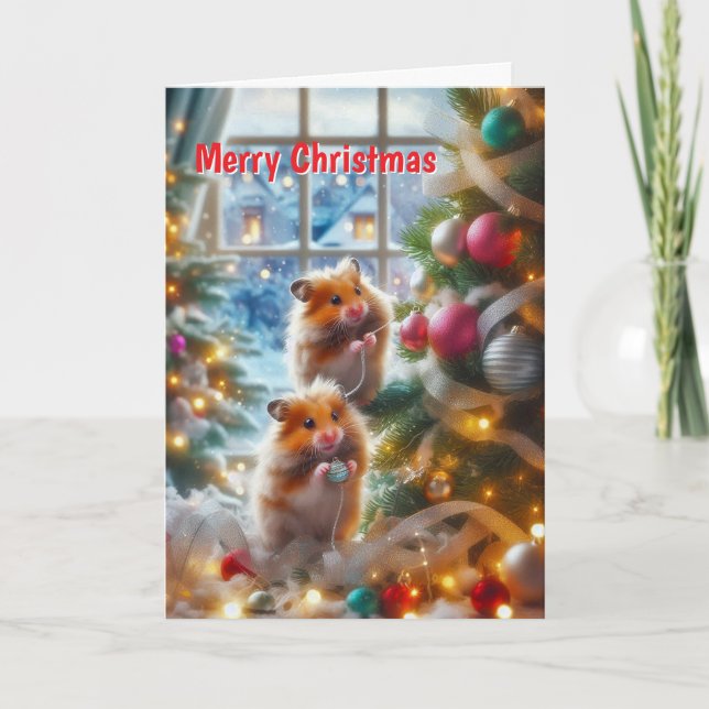 Carte de Noël des hamsters (Devant)