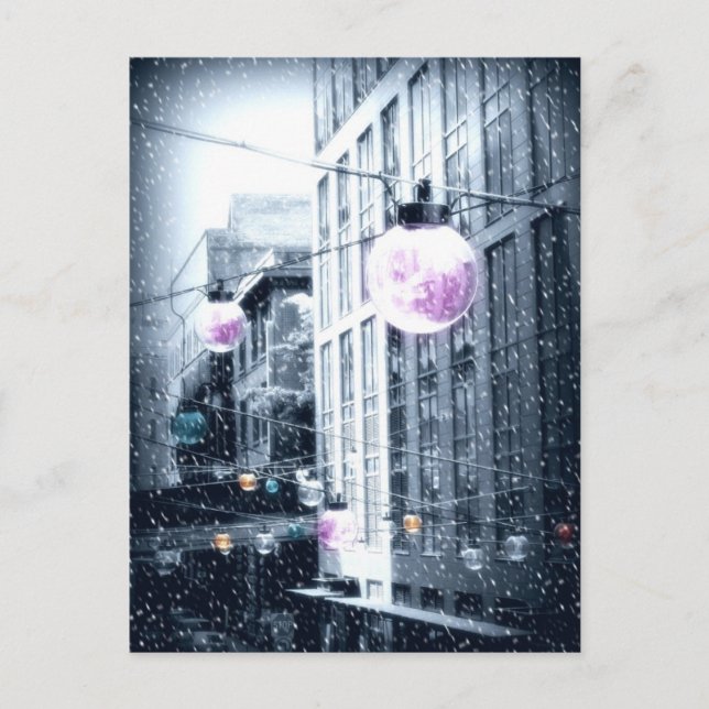 Carte de Noël des lumières urbaines des fêtes (Devant)