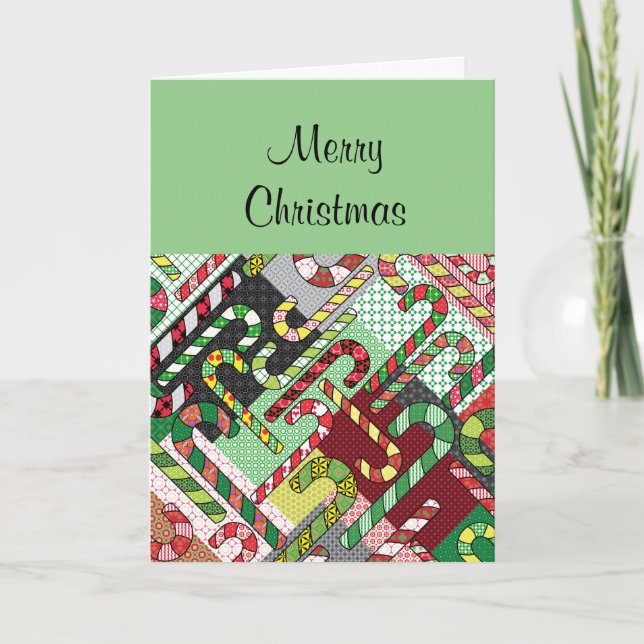 Carte de Noël des Motifs de Sucre de canne (Devant)