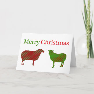 Carte de Noël des moutons de campagne