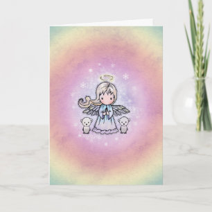 Carte de Noël des ours polaires de l'ange fantaisi