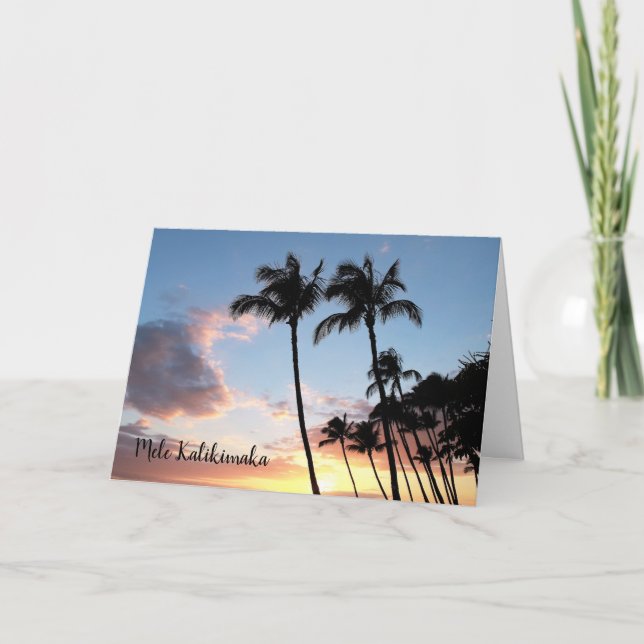 Carte de Noël des palmiers hawaïens (Devant)