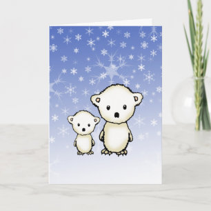 Carte de Noël des petits ours polaires