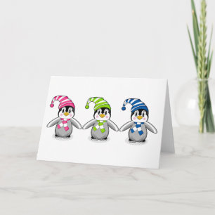 Carte de Noël des pingouins bébé