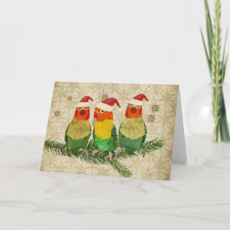 Carte de Noël des trois oiseaux d'or