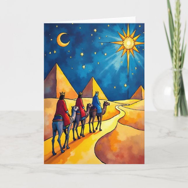 Carte de Noël Désert de Nuit (Devant)
