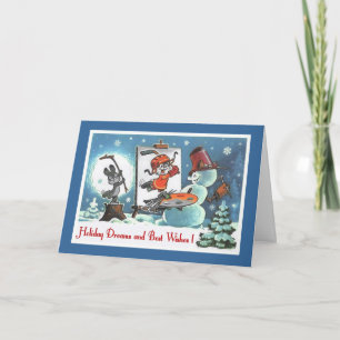 Carte de Noël d'hockey