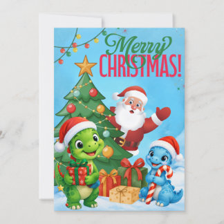 Carte de Noël dinosaure