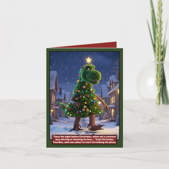 Carte de Noël dinosaure géniale (Devant)