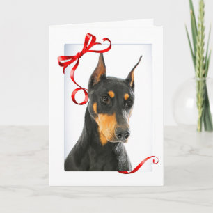 Carte de Noël Doberman
