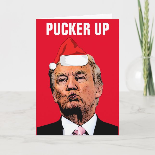 CARTE DE NOËL "DONALD TRUMP BAISER "GROS BISOUS" (Devant)