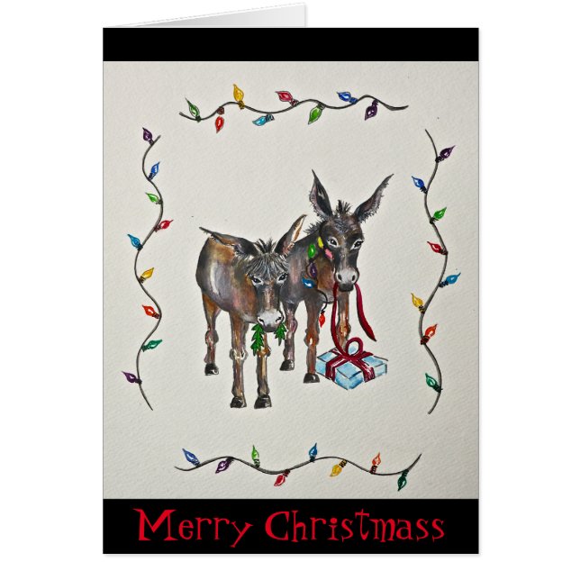 Carte de Noël Donkey (Devant)
