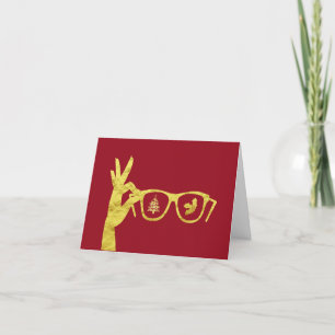 Carte de Noël d'optométriste de silhouette de lune