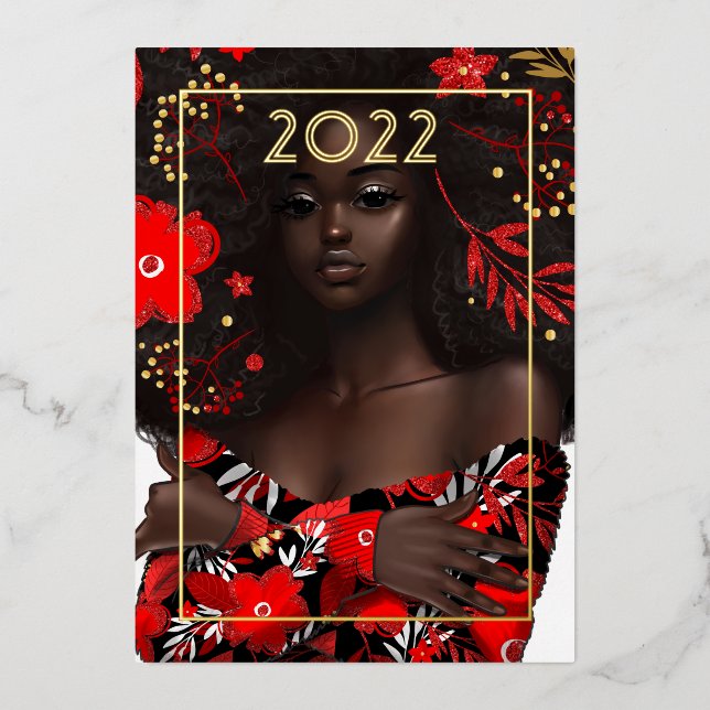 Carte de Noël dorée pour les fêtes de fin d'année (Recto)