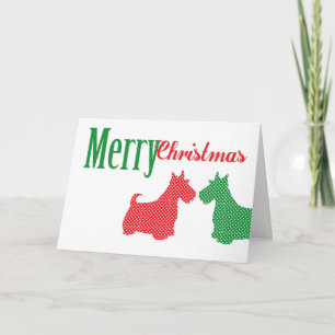 Carte de Noël Double Scottish Terrier