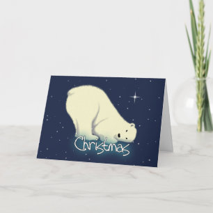 Carte de Noël d'ours blanc