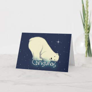 Carte de Noël d'ours blanc