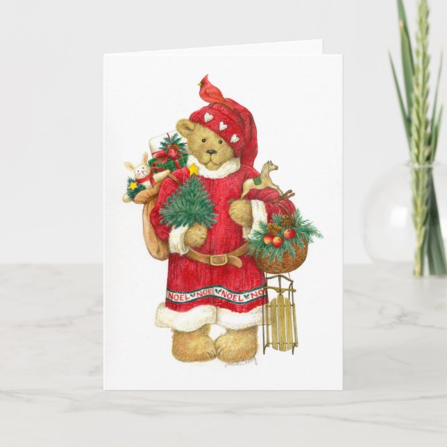 CARTE DE NOËL D'OURS DE NOUNOURS DE NOEL (Devant)